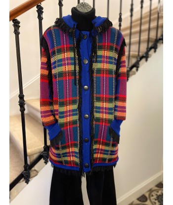 Manteau Tartan à Franges pas cher