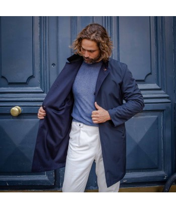 Manteau réversible PEAK cachemire Bleu marine - KIRED vente chaude votre 