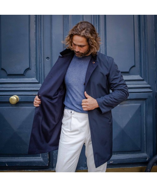 Manteau réversible PEAK cachemire Bleu marine - KIRED vente chaude votre 