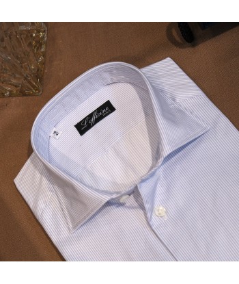 Chemise rayure en twill bleu et blanc de votre