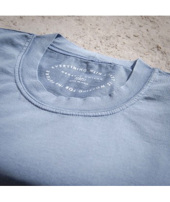 T-shirt "GIZA" coton Bleu denim - FEDELI le concept de la Pate a emporter 