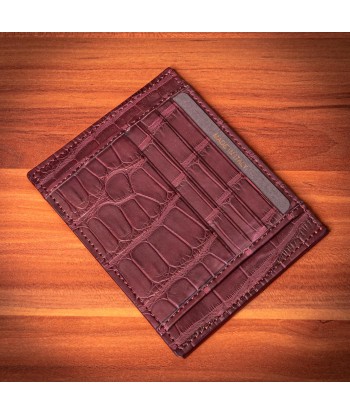 Porte cartes alligator rouge bordeaux commande en ligne