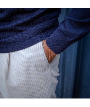 Pantalon napolitain velours blanc cassé le des métaux précieux