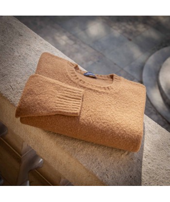 Pull col rond « Shaggy » camel solde