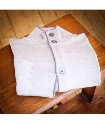 Gilet boutonné en laine mérinos beige Faites des économies