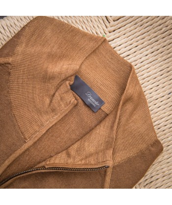 Gilet zippé laine mérinos camel shop