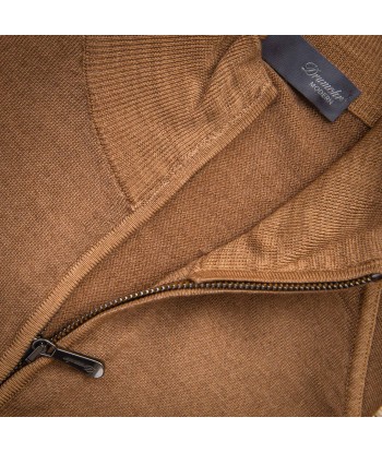 Gilet zippé laine mérinos camel shop