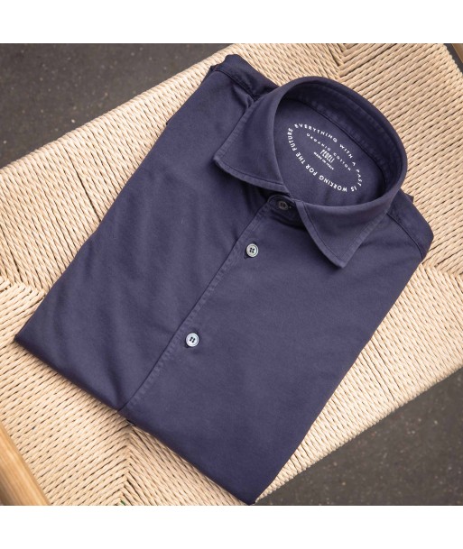 Chemise jersey de coton « giza » bleu marine le des métaux précieux