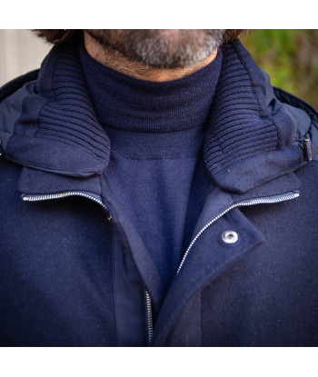 Blouson bi-matières bleu marine Livraison rapide