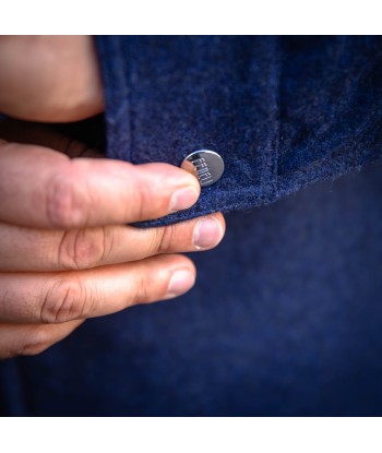 Sur-chemise en cachemire bleu jean en ligne des produits 