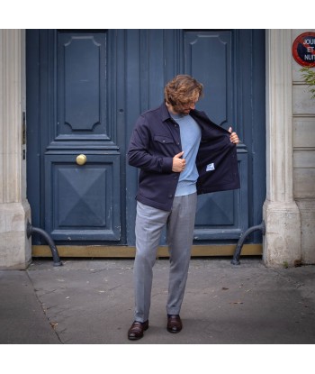 Sur-chemise en cachemire bleu marine Faites des économies