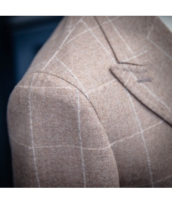 Veste napolitaine croisée beige à carreaux de votre