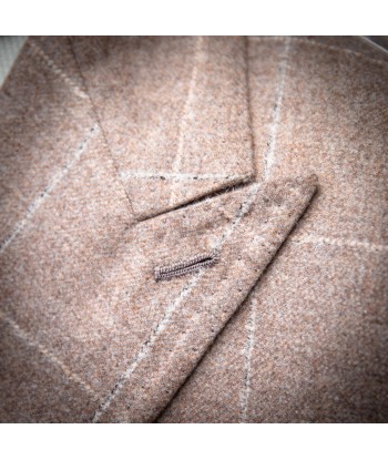 Veste napolitaine croisée beige à carreaux de votre