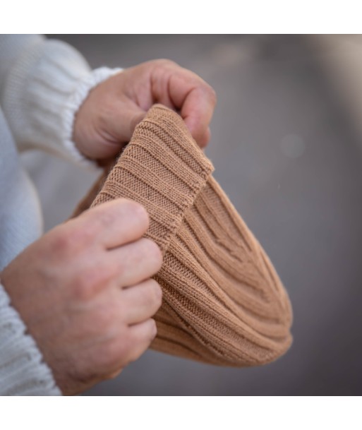 Bonnet en cachemire camel de pas cher