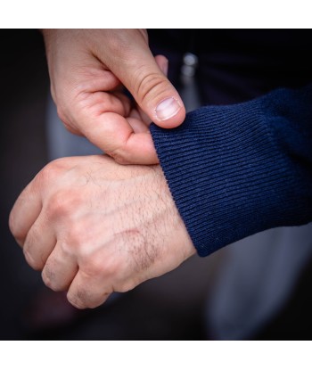 Gilet bi-matières cachemire et alcantara bleu marine En savoir plus