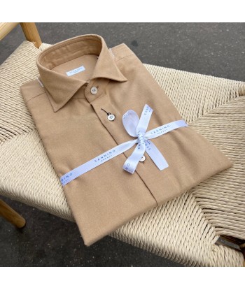 Chemise en flanelle de coton beige livraison gratuite