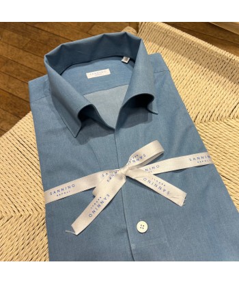 Chemise jean’s bleu clair col positano Comparez plus de prix