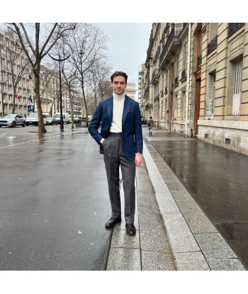 Veste napolitaine bleu napoli tissu LORO PIANA chez Cornerstreet bien 