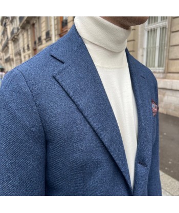 Veste napolitaine bleu napoli tissu LORO PIANA chez Cornerstreet bien 