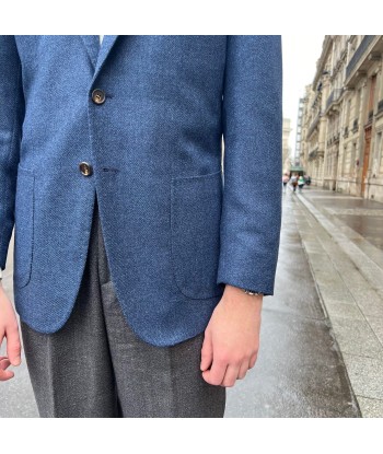 Veste napolitaine bleu napoli tissu LORO PIANA chez Cornerstreet bien 