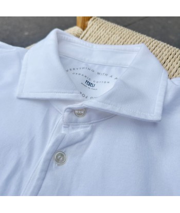 Polo manches courtes jersey de coton “Giza” blanc vous aussi creer 