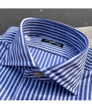 Chemise blanche à rayures bleu marine « easy wear » Paris Déstockage Promo