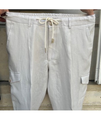 Pantalon joggpants cargo blanc écru en lin Vous souhaitez 