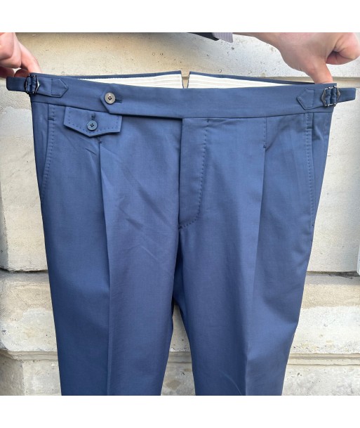 Pantalon napolitain coton stretch bleu marine sur le site 