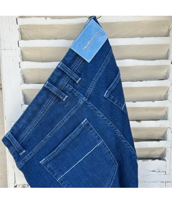 Jeans LEONARDO buttons bleu denim pas cher 