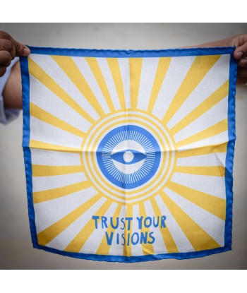 Pochette « TRUST YOUR VISION » blanc et jaune pas cher