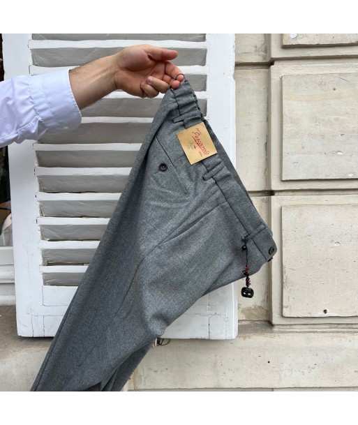 Pantalon « EVO » flanelle et cachemire stretch gris clair Les êtres humains sont 