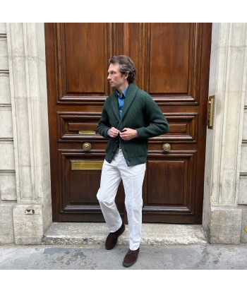 Cardigan iconique col châle laine et cachemire vert anglais votre