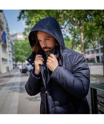 Doudoune bleu marine laine et soie LORO PIANA store