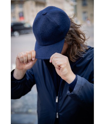 Blouson technique bleu marine doublé cachemire Venez acheter