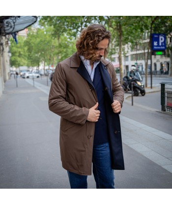 Manteau réversible PEAK cachemire bleu marine/marron Le MVP de beaucoup