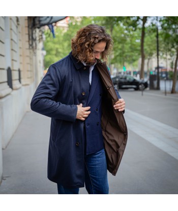 Manteau réversible PEAK cachemire bleu marine/marron Le MVP de beaucoup