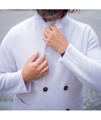 Veste en maille croisée laine et cachemire crème Les magasins à Paris