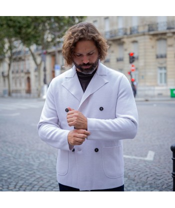 Veste en maille croisée laine et cachemire crème Les magasins à Paris