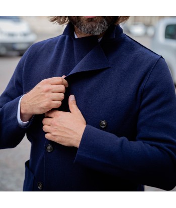 Veste en maille croisée bleu marine laine et cachemire ouvre sa boutique