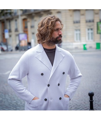 Veste en maille croisée laine et cachemire crème Les magasins à Paris