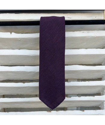 Cravate aubergine chevrons cachemire 99 store