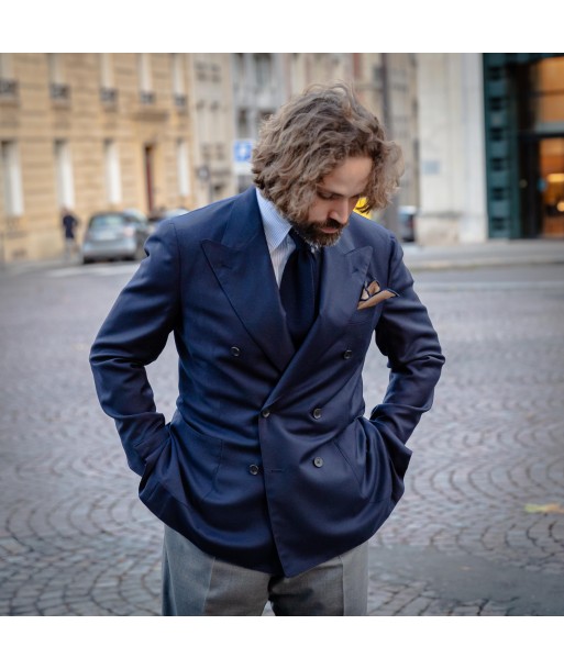 Veste croisée bleu marine « foulard » laine et cachemire Les magasins à Paris