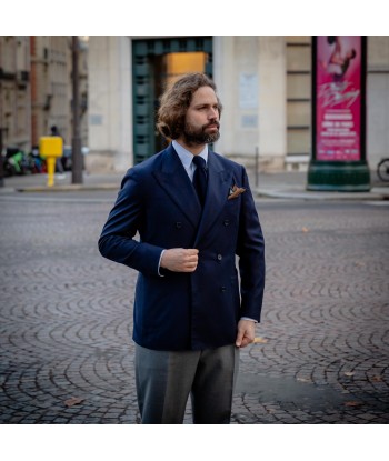 Veste croisée bleu marine « foulard » laine et cachemire Les magasins à Paris