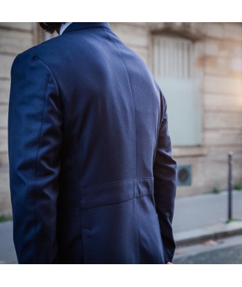 Veste déstructurée type safari laine et cachemire bleu marine shop