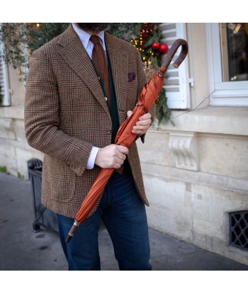 Parapluie orange motif petits carré pour bénéficier 