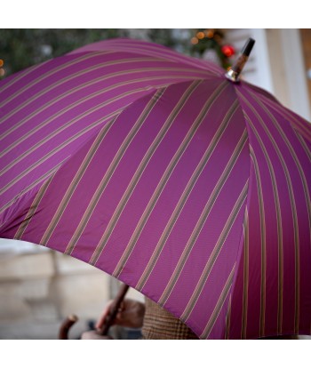 Parapluie fuschia à rayures marron et gris Comparez et commandez 