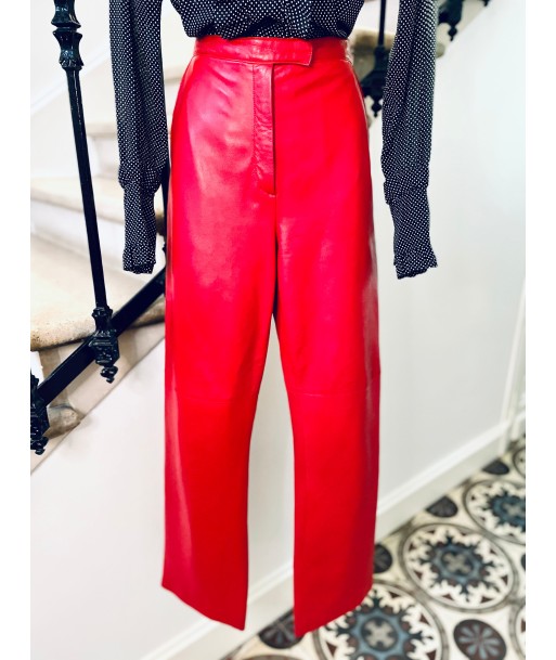 Pantalon en cuir rouge en ligne