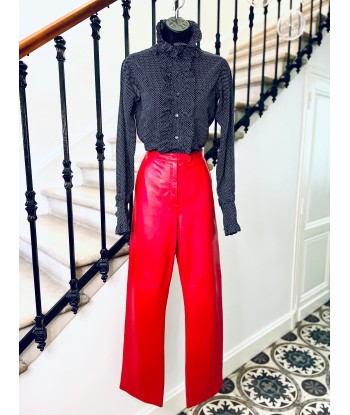 Pantalon en cuir rouge en ligne