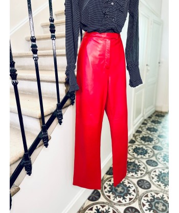 Pantalon en cuir rouge en ligne