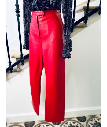 Pantalon en cuir rouge en ligne